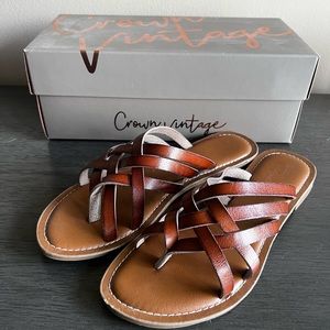 Brown strappy sandals